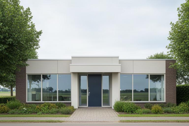 Entree van een zakelijk advieskantoor aan de Papenslagweg in Lochem met rustige Gelderse omgeving