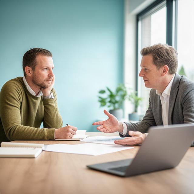 Ondernemer en adviseur bespreken groeicijfers aan een vergadertafel in Lochem